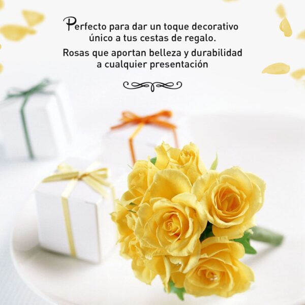 Rosa Preservada de Botón Kiara (Amarillo) - Imagen 3